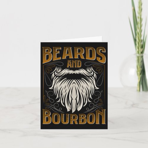 Beard Gifts For Him Husband _ Bourbon Lover Dad  Card