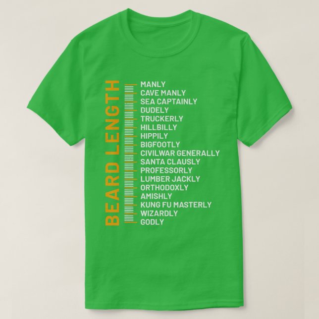 Beard Growth Chart Beard Length Linered Beard Leng T-Shirt (Design Front)