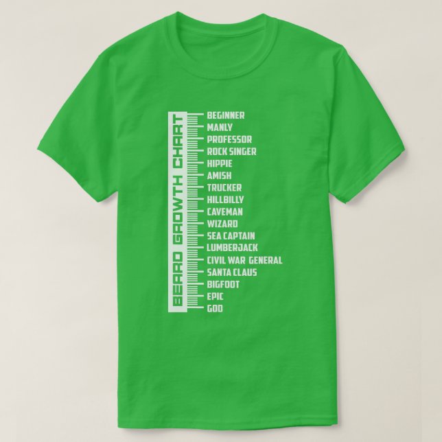 Beard Growth Chart  Cute Birthday Present Boys  T-Shirt (Design Front)