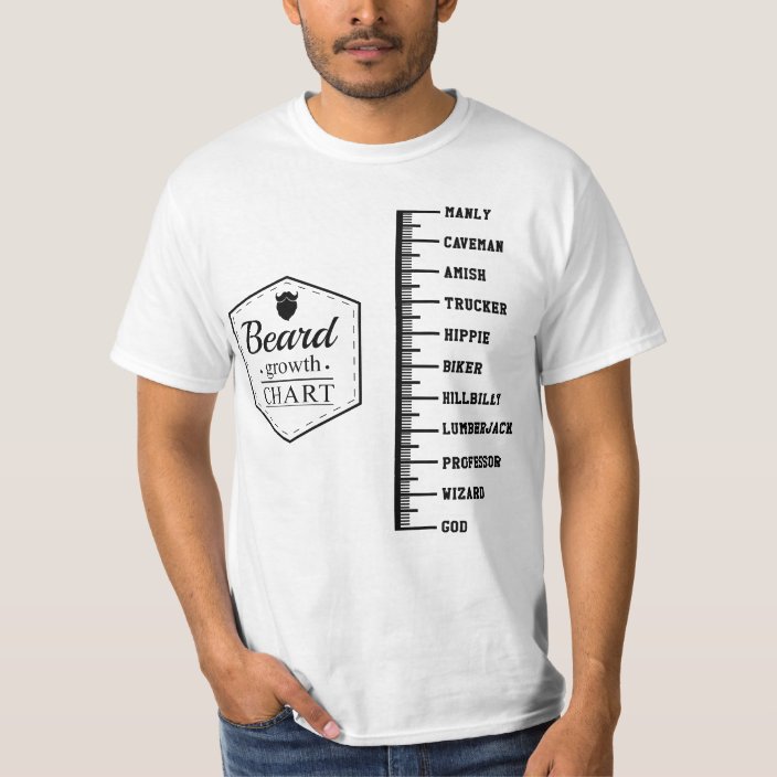 Beard Growth Chart T-Shirt | Zazzle.com