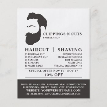 Beard Logo  Men's Barbers Advertising Flyer by TheBusinessCardStore at Zazzle