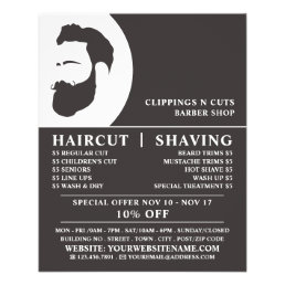 Beard Logo, Men&#39;s Barbers Advertising Flyer