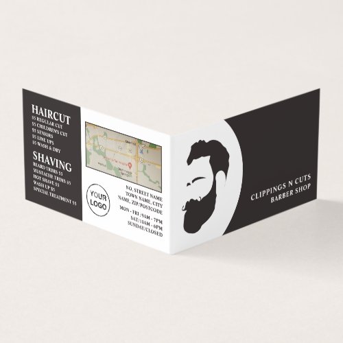 Beard Logo Mens Barbers Detailed Loyalty Card Business Card