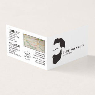 Beard Logo, Men's Barbers, Detailed Loyalty Card, Business Card