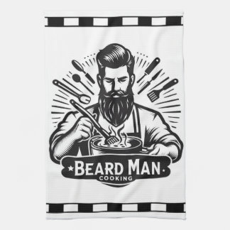 Beard Man Cooking Kitchen Towel
