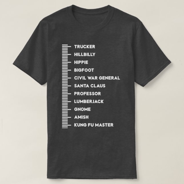 Beard Measurement Beard Chart Funny T-Shirt (Design Front)