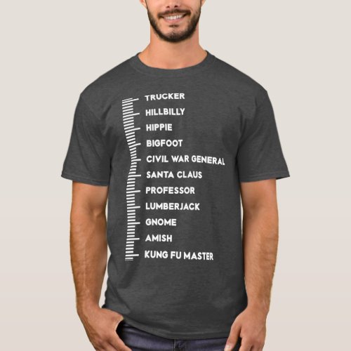 Beard Measurement Beard Chart Funny T_Shirt