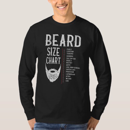 Beard Measurement Char  Beard Length Growth Chart T_Shirt