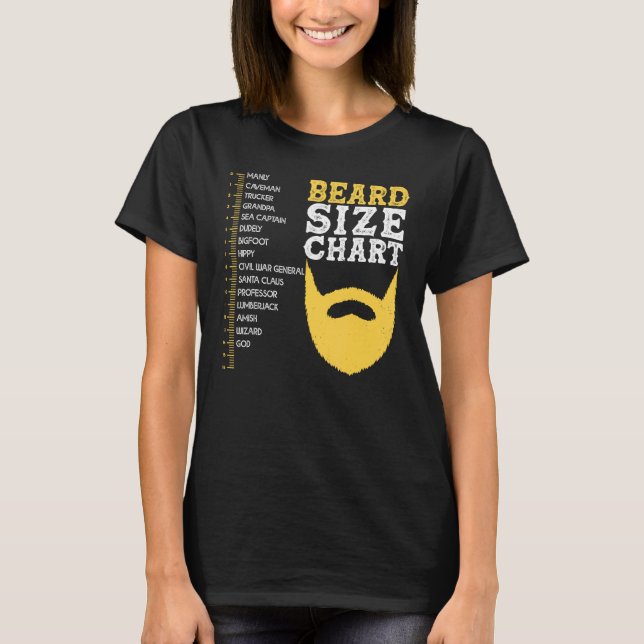 Beard Measurement Char  Beard Length Growth Chart T-Shirt (Front)