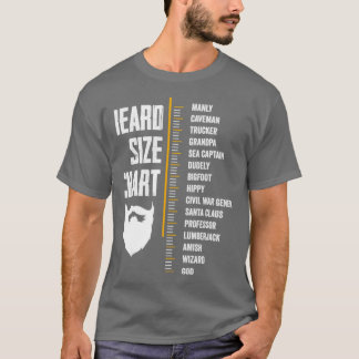 Beard Measurement Chart Gift Beard Length Funny Gr T-Shirt