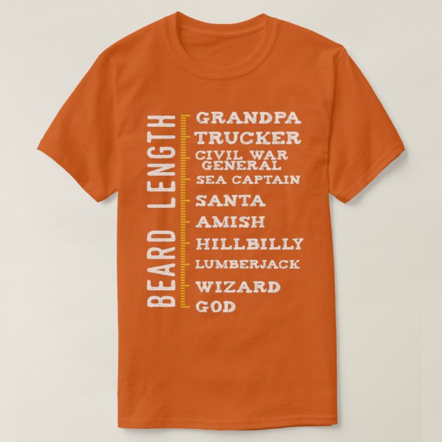 Beard Men Beard Length T-Shirt (Design Front)