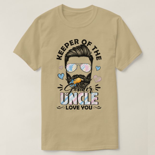 Beard Men Keeper Of Gender Uncle Loves You Gender  T-Shirt (Design Front)