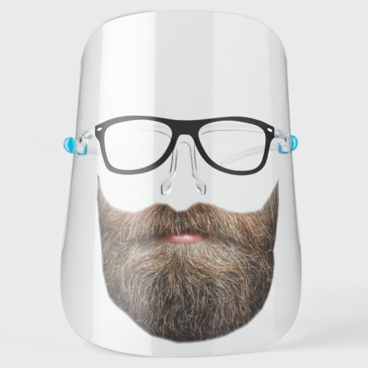 Beard Mustache Glasses Disguise Face Shield (Front)