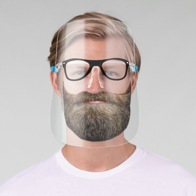 Beard Mustache Glasses Disguise Face Shield (Insitu)