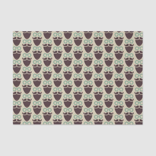 Beard mustache glasses pattern tissue paper (Front)