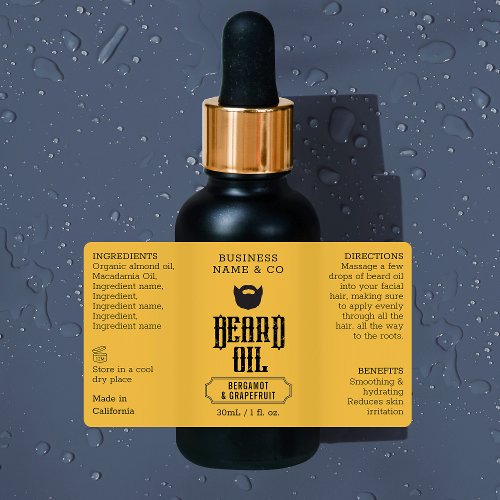 Beard Oil Label Grungy 1 OZ Cosmetic Bottle