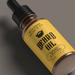 Beard Oil Label Mustard Mens Product Packaging
