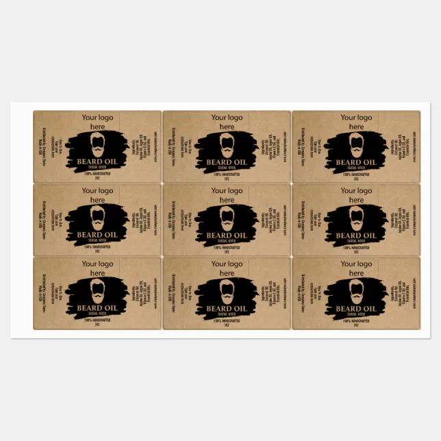Beard Oil Label template package product add logo Zazzle