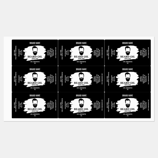 Beard Oil Label template package product package (Sheet)