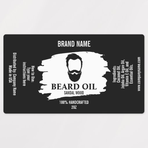 Beard Oil Label template package product package Zazzle