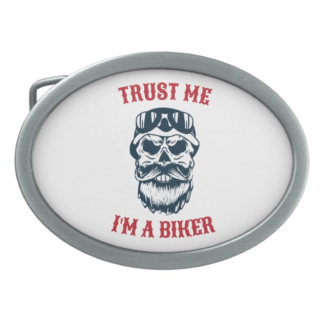 Beard Scull | Motorcycle | Trust me I'm a biker Belt Buckle (Front)