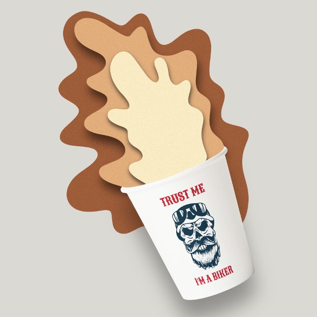 Beard Scull | Motorcycle | Trust me I'm a biker Paper Cups (Creator Uploaded)