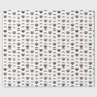 Beard Silhouette Wrapping Paper Funny Facial Hair