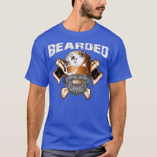 Beard Skull Pirate Skull With Beard Design T-Shirt