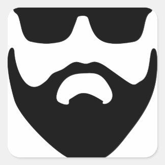 beard square sticker