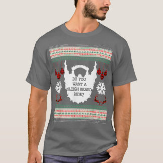 Beard Ugly Christmas ShirtsSleigh Beard RideReinde T-Shirt