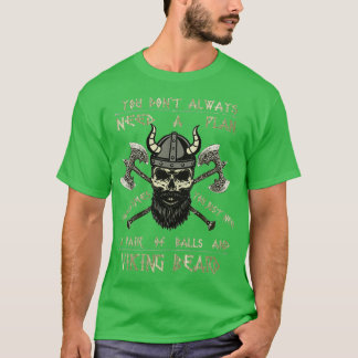 Beard Viking Scull Vikings Ax T-Shirt