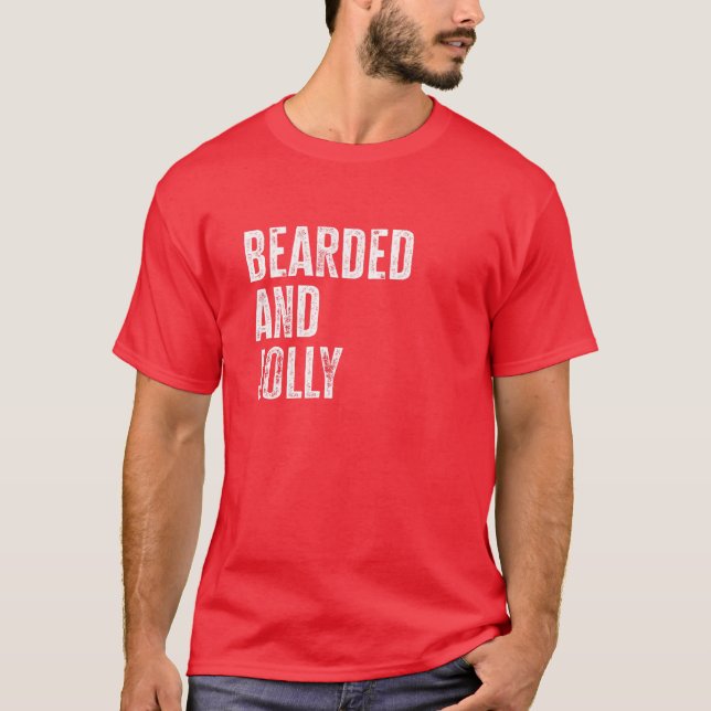 Bearded And Jolly Santa Christmas Gift T-Shirt (Front)