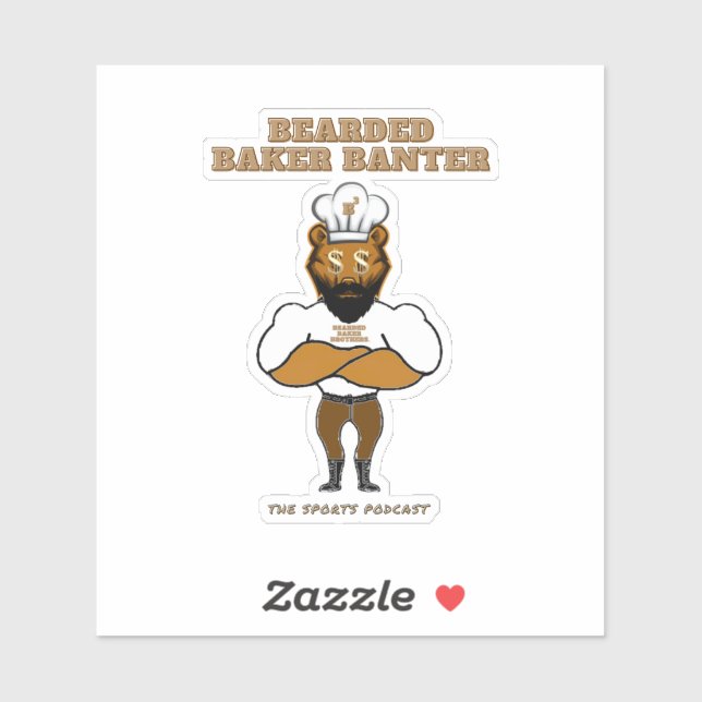 Bearded Baker Banter podcast logo Sticker (Sheet)