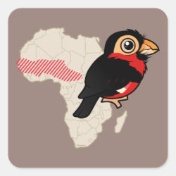 Bearded Barbet Range Square Sticker