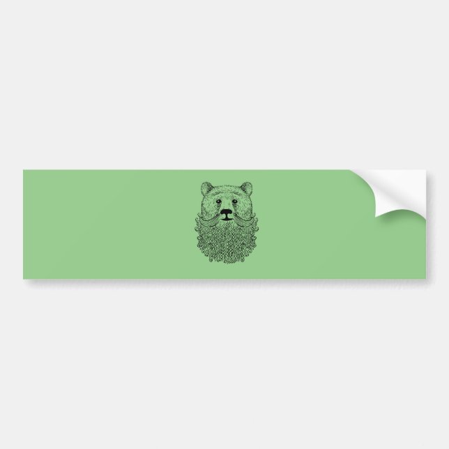 Bearded Bear Product Bumper Sticker (Front)