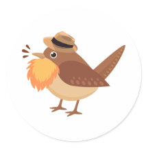 Bearded Bird with Orange Beard Stickers