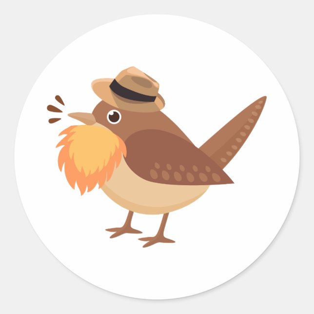 Bearded Bird with Orange Beard Stickers (Front)