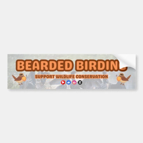 Bearded Birding Conservation Bumper Sticker