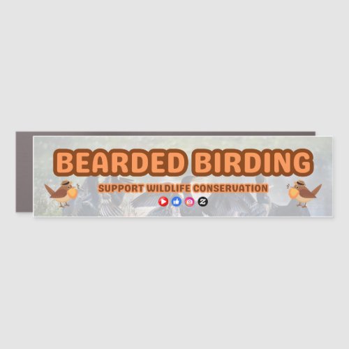 Bearded Birding Conservation Car Magnet