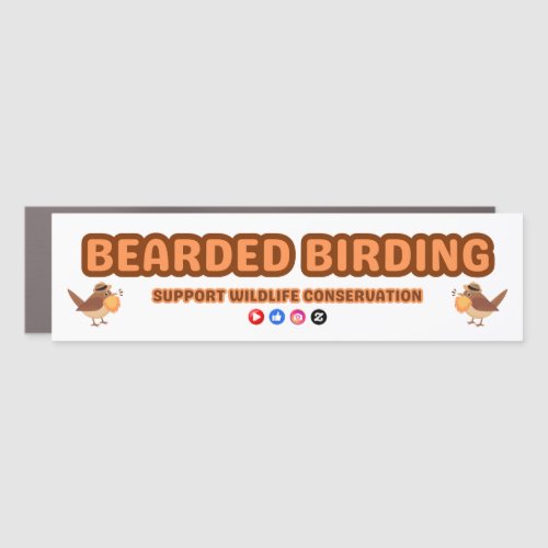 Bearded Birding Conservation Car Magnet