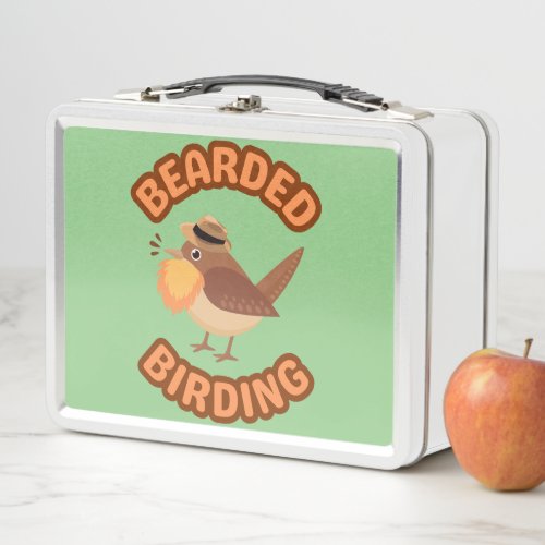 Bearded Birding Metal Lunch Box