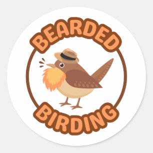 Bearded Birding with Orange Beard Stickers
