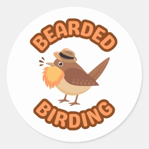 Bearded Birding with Orange Beard Stickers