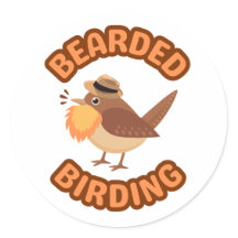 Bearded Birding with Orange Beard Stickers