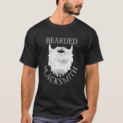 Bearded Blacksmith Metalworker Retro Vintage Distr T_Shirt
