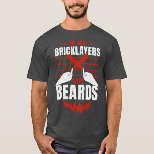 Bearded Bricklayer Brick Mason Beard Gift  T-Shirt