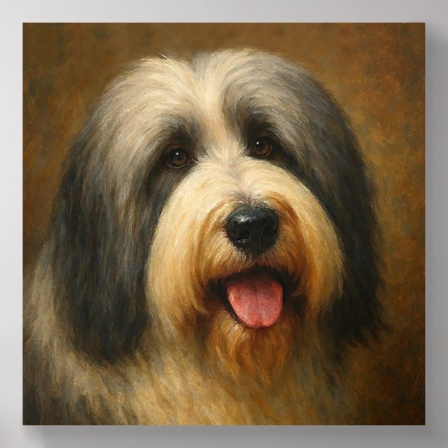 Bearded Collie Acrylic Photo Tile (Front Set)