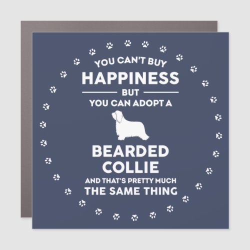 Bearded Collie Adoption Happiness Car Magnet