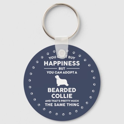 Bearded Collie Adoption Happiness Keychain