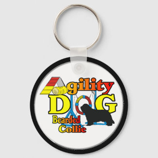 Bearded Collie Agility Gifts Keychain